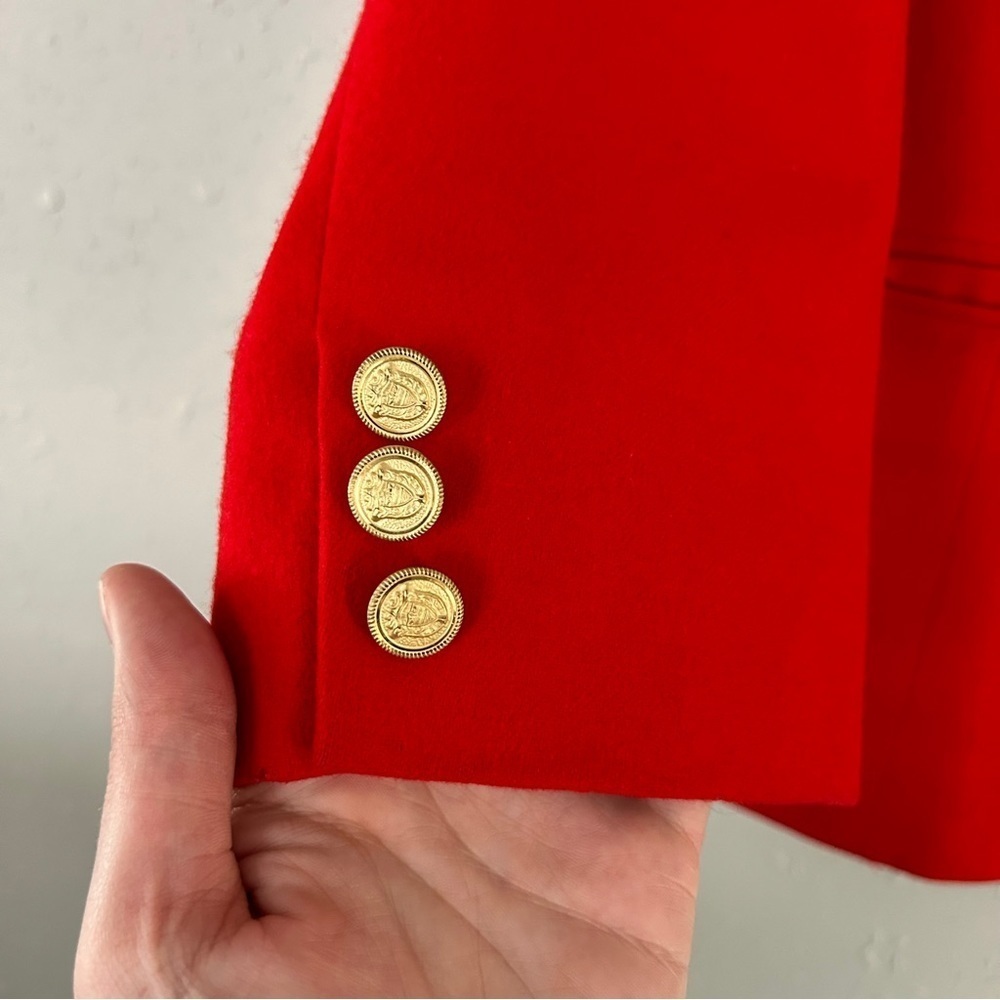 Pendleton Virgin Wool Red Blazer Jacket Holiday C… - image 3